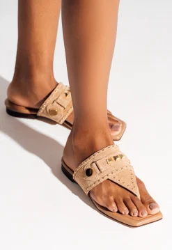 Schutz Aria Beige Suede Sandal