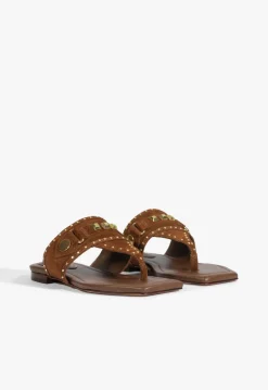 Schutz Aria Brown Suede Sandal