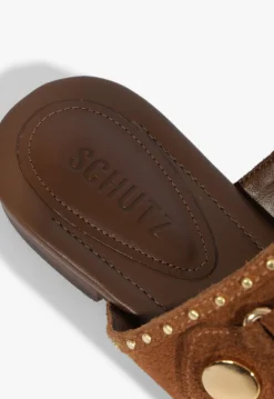 Schutz Aria Brown Suede Sandal