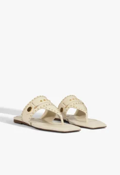 Schutz Aria White Leather Sandal