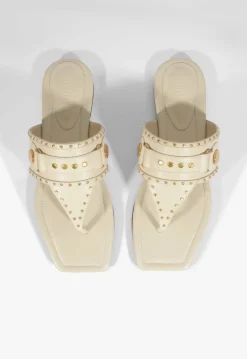 Schutz Aria White Leather Sandal