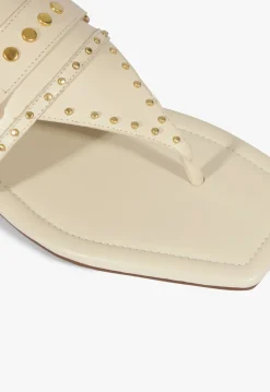 Schutz Aria White Leather Sandal