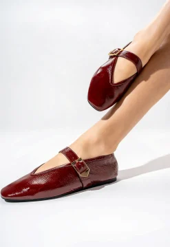 Schutz Courtney Buckle Hair Calf Flat