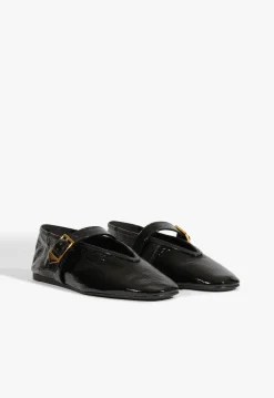 Schutz Courtney Buckle Patent Flat