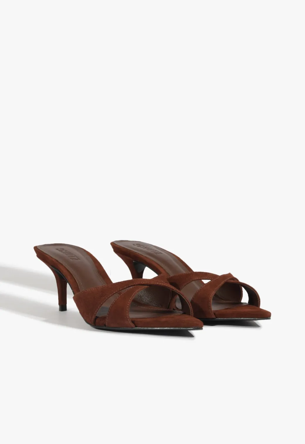 Schutz Hilda Leaf Mule Suede Sandal
