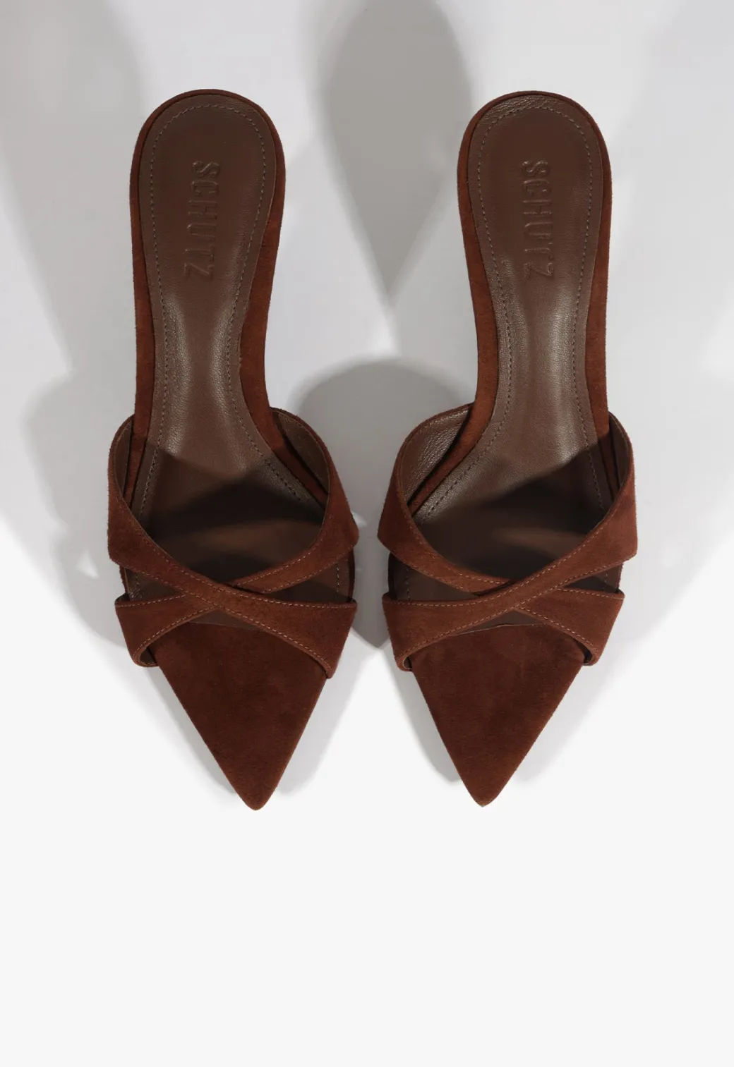 Schutz Hilda Leaf Mule Suede Sandal