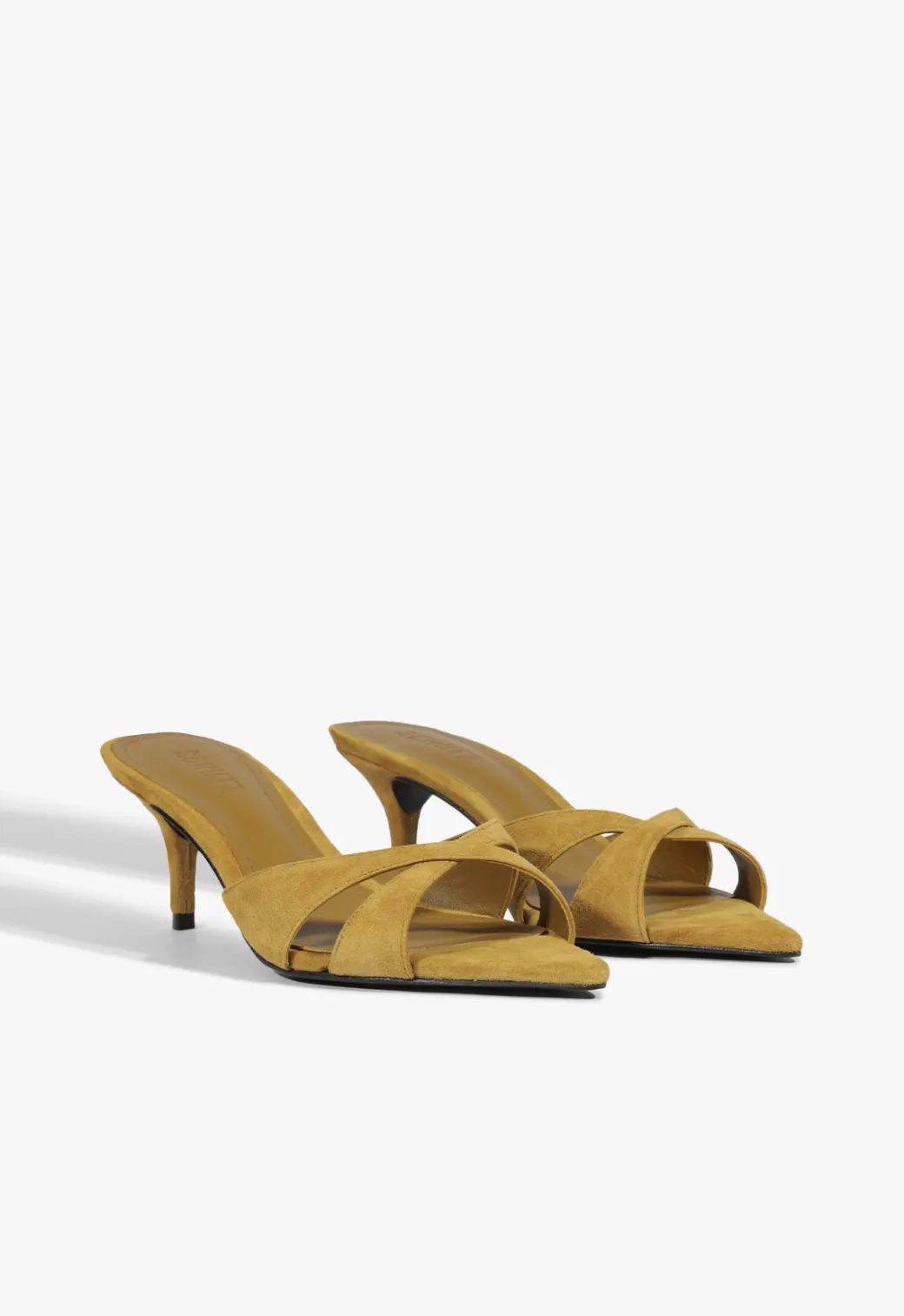 Schutz Hilda Leaf Mule Suede Sandal