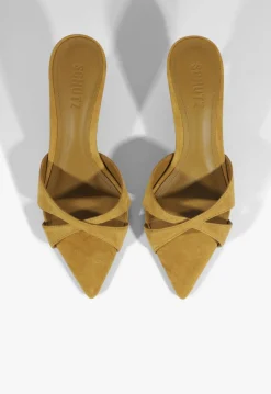 Schutz Hilda Leaf Mule Suede Sandal