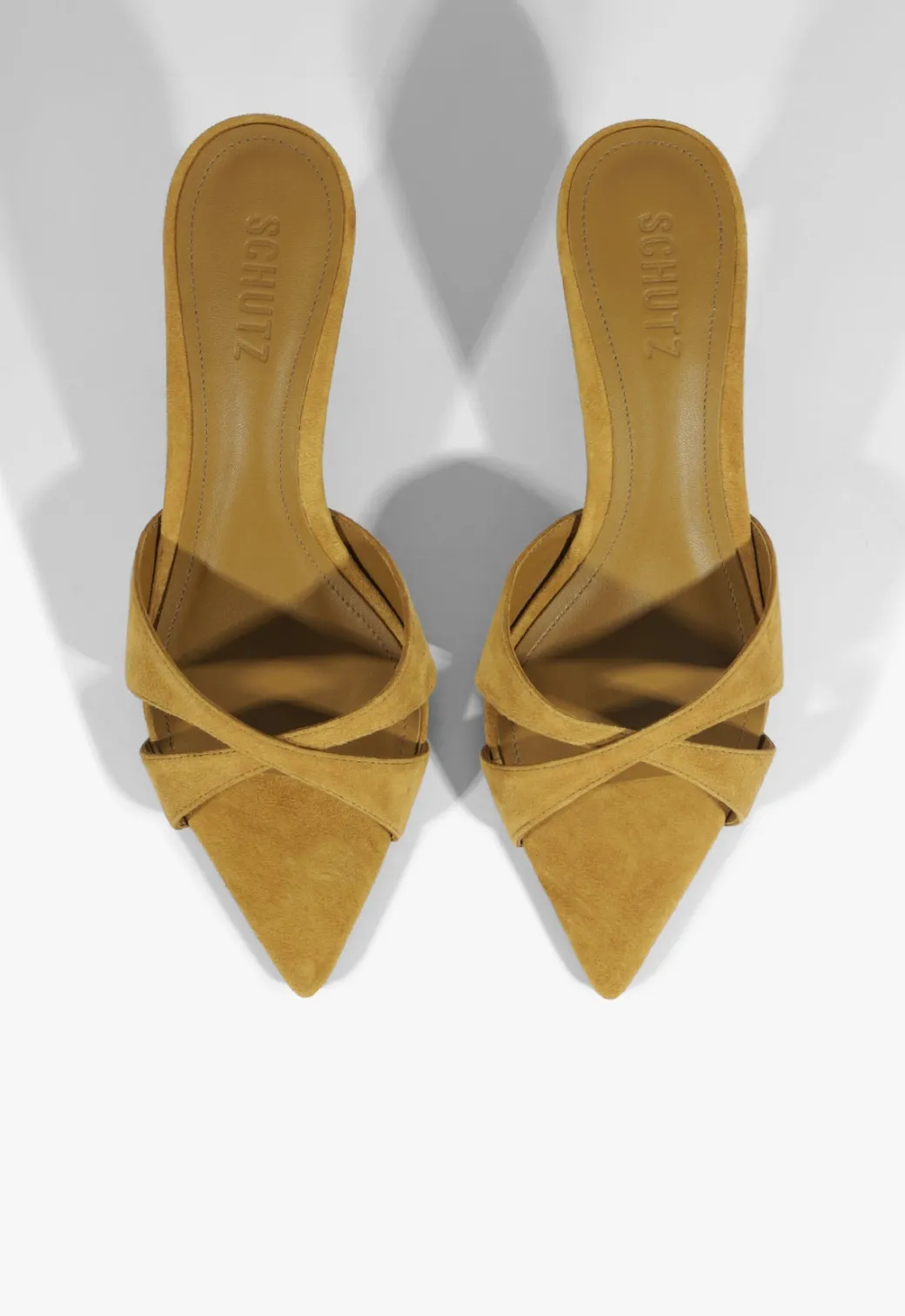 Schutz Hilda Leaf Mule Suede Sandal