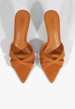 Schutz Hilda Leaf Mule Suede Sandal