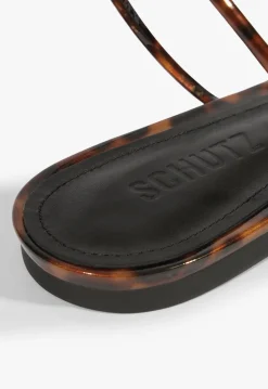 Schutz Inez Leather Flat Sandal