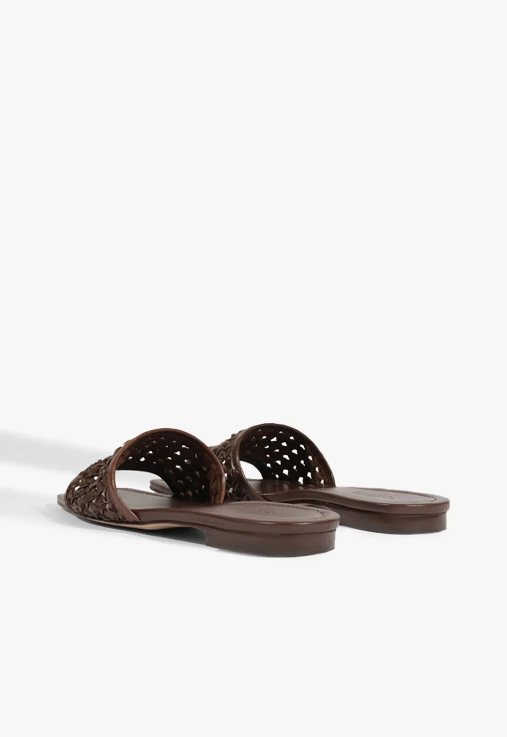 Schutz Juliet Brown Leather Flat Sandal