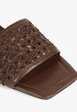 Schutz Juliet Brown Leather Flat Sandal