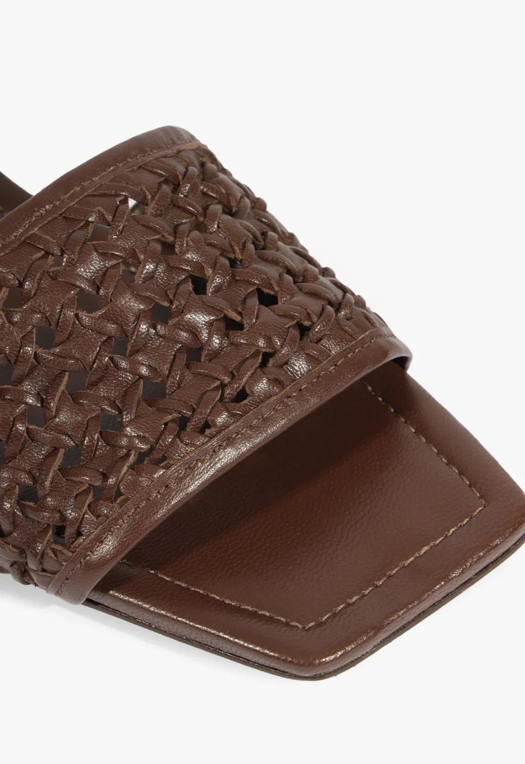 Schutz Juliet Brown Leather Flat Sandal