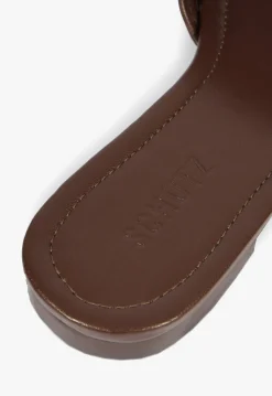 Schutz Juliet Brown Leather Flat Sandal