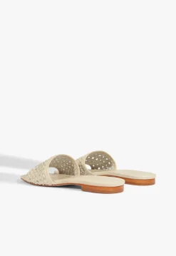 Schutz Juliet White Leather Flat Sandal