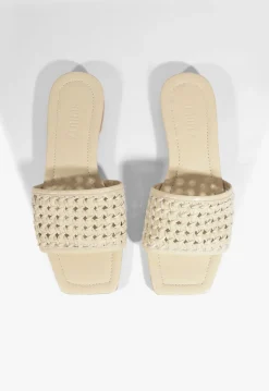 Schutz Juliet White Leather Flat Sandal