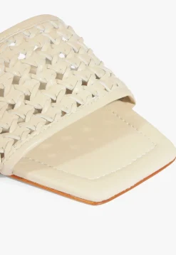 Schutz Juliet White Leather Flat Sandal