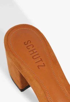 Schutz Keefa Block Mule Suede Sandal