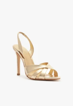 Schutz Keefa Sling Metallic Leather Sandal