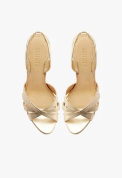 Schutz Keefa Sling Metallic Leather Sandal