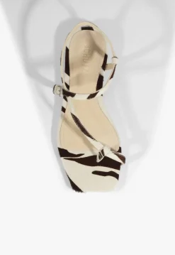 Schutz Lisa Animal Print Leather Flat Sandal
