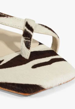 Schutz Lisa Animal Print Leather Flat Sandal