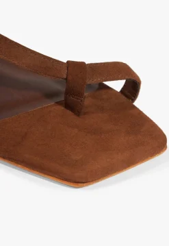 Schutz Lisa Brown Suede Flat Sandal