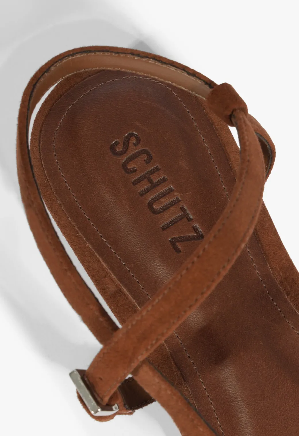 Schutz Lisa Brown Suede Flat Sandal