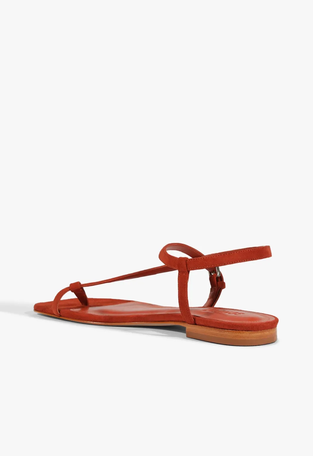 Schutz Lisa Red Suede Flat Sandal