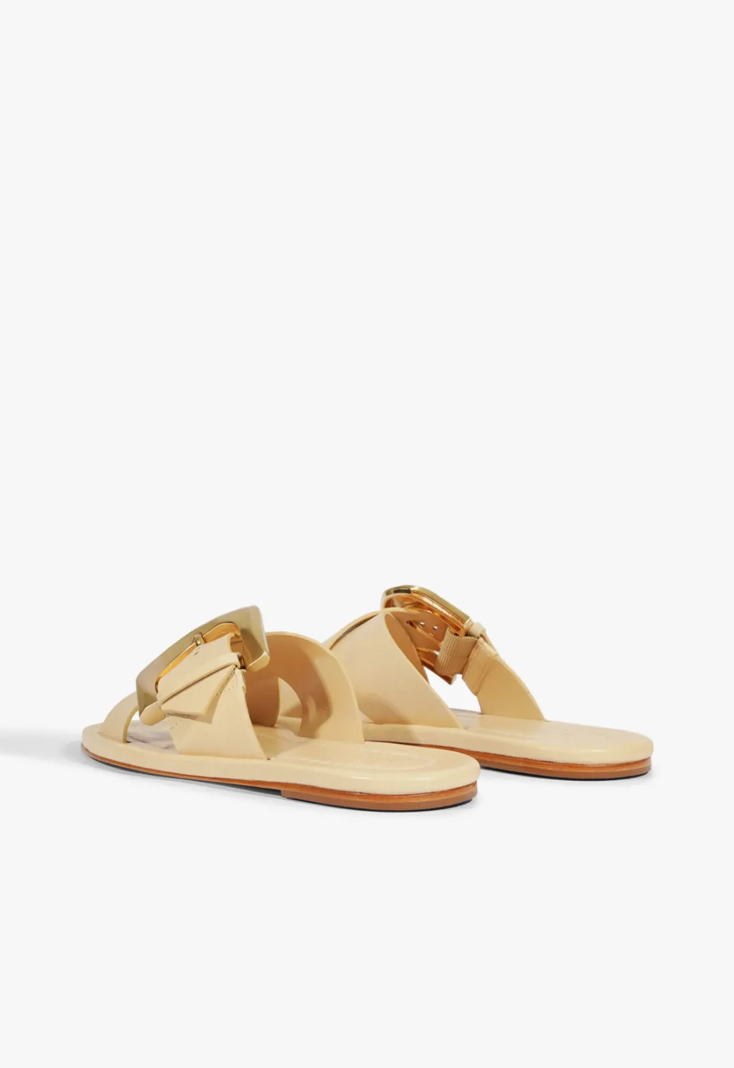Schutz Lois Beige Leather Flat Sandal