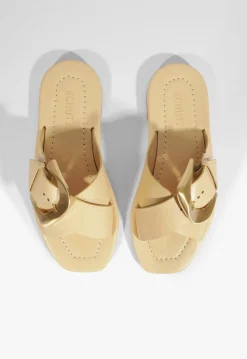 Schutz Lois Beige Leather Flat Sandal