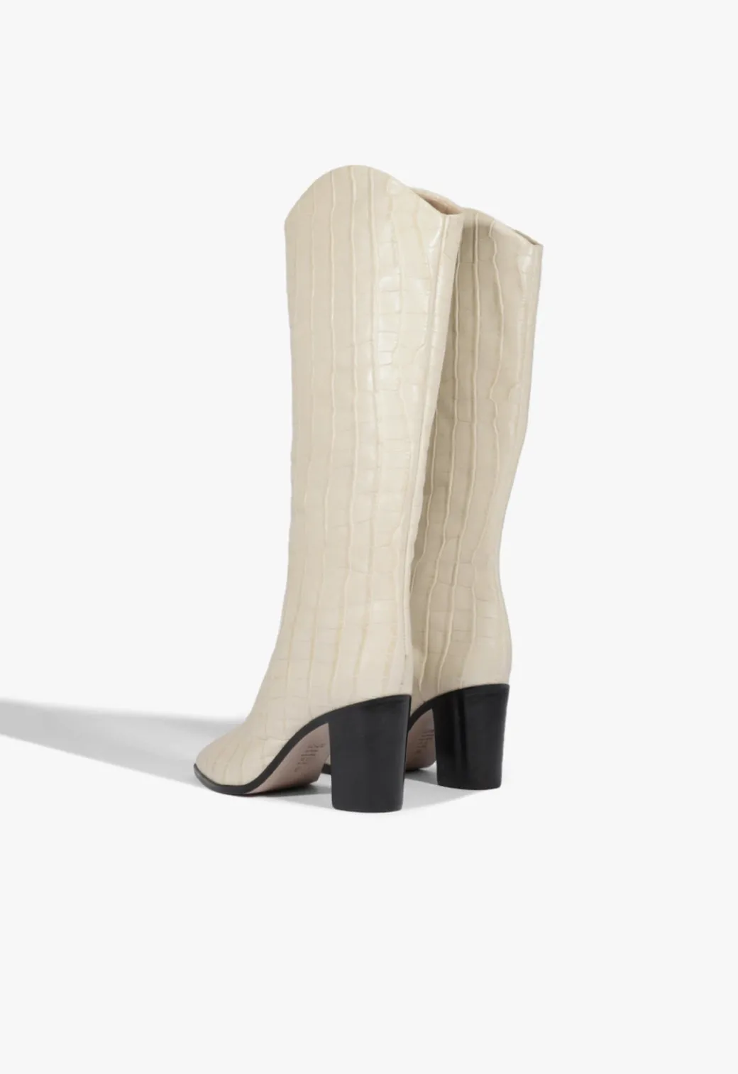 Schutz Maryana Block Crocodile-Embossed Leather Boot