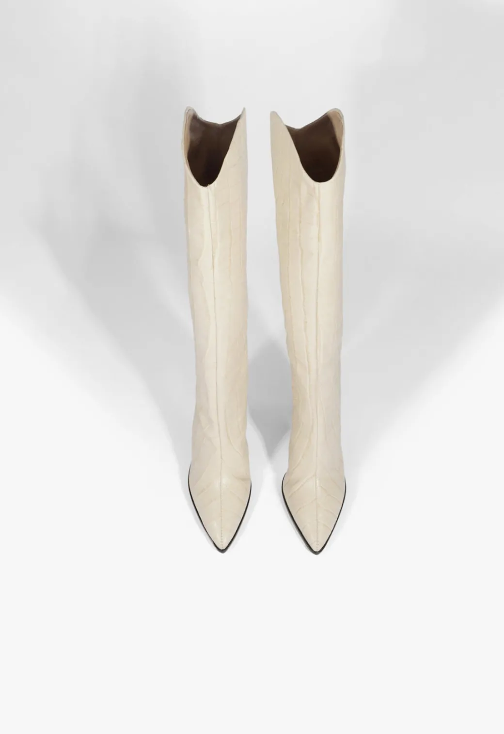 Schutz Maryana Block Crocodile-Embossed Leather Boot