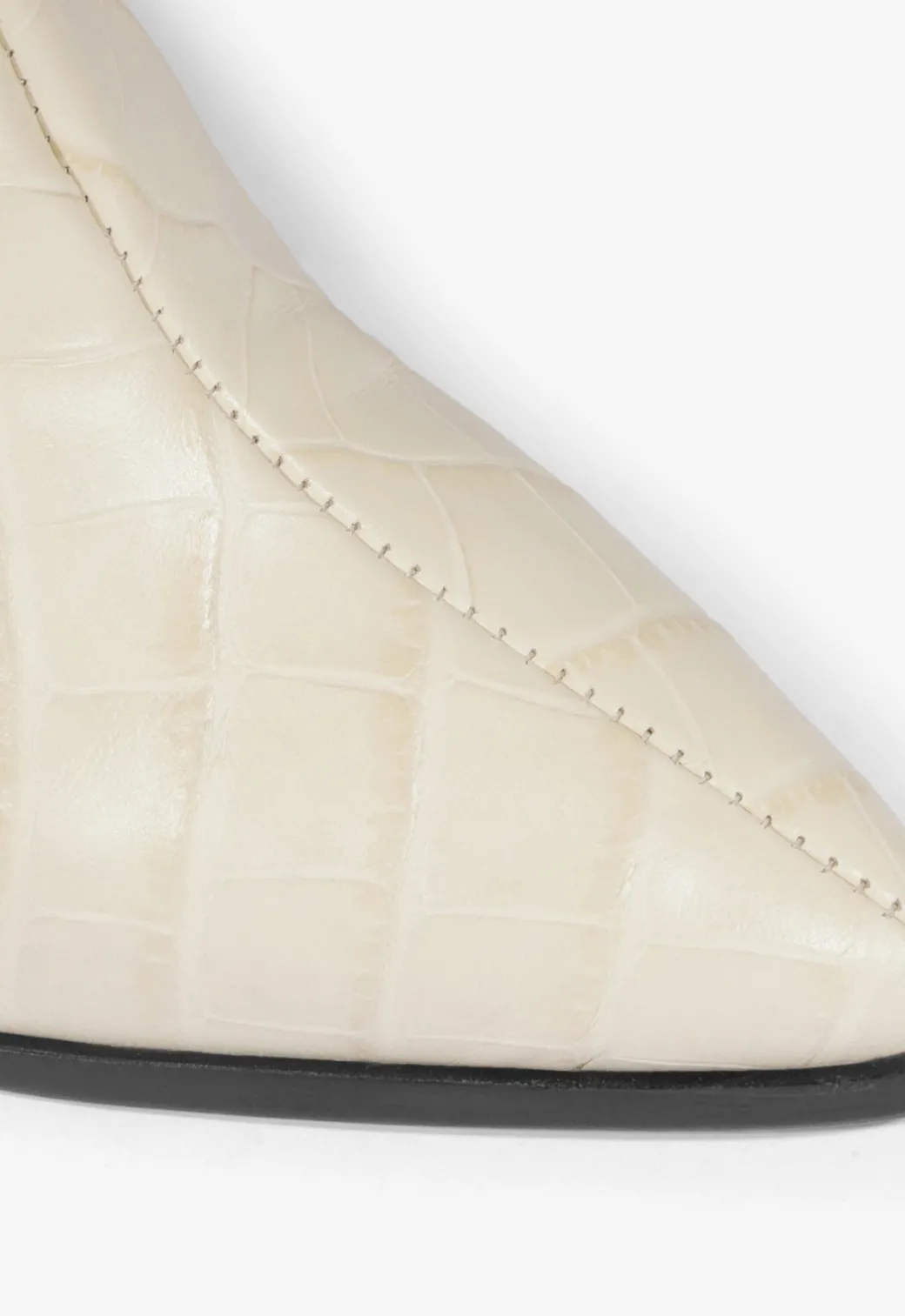 Schutz Maryana Block Crocodile-Embossed Leather Boot