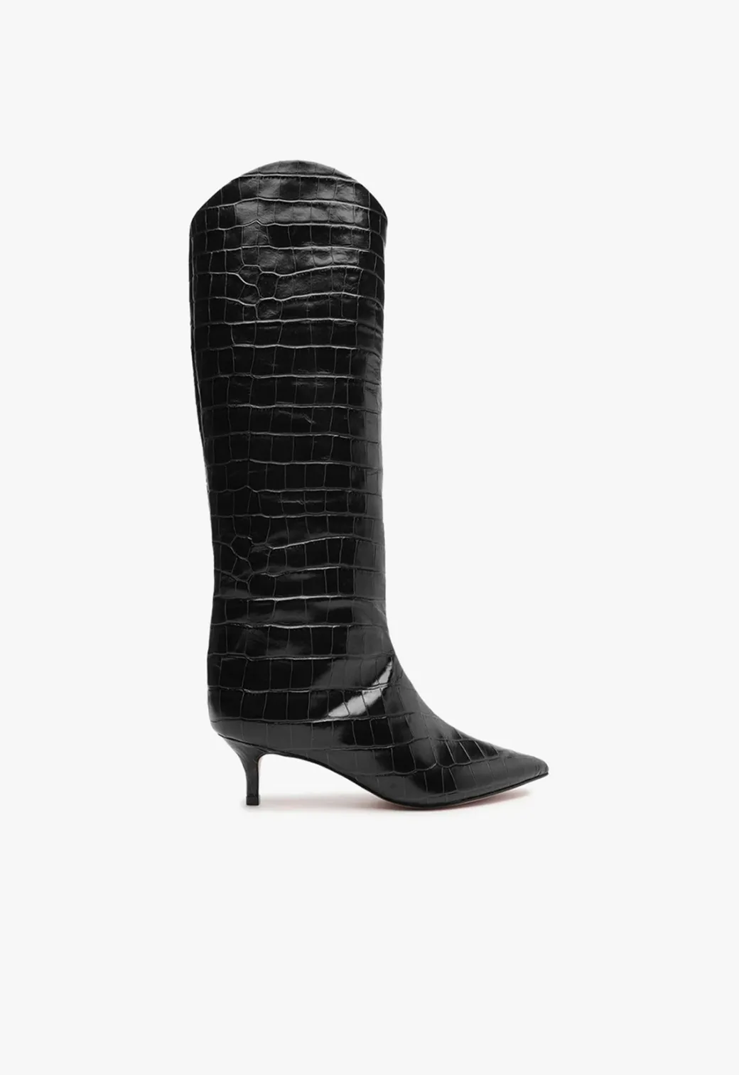 Schutz Maryana Lo Crocodile-Embossed Leather Boot