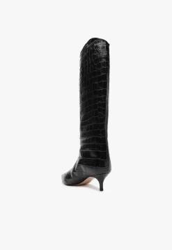 Schutz Maryana Lo Crocodile-Embossed Leather Boot