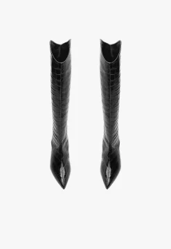 Schutz Maryana Lo Crocodile-Embossed Leather Boot