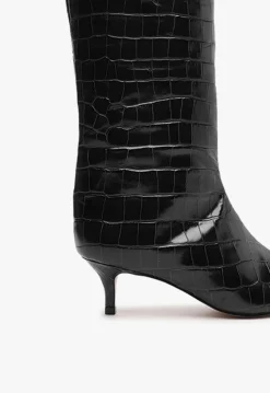 Schutz Maryana Lo Crocodile-Embossed Leather Boot