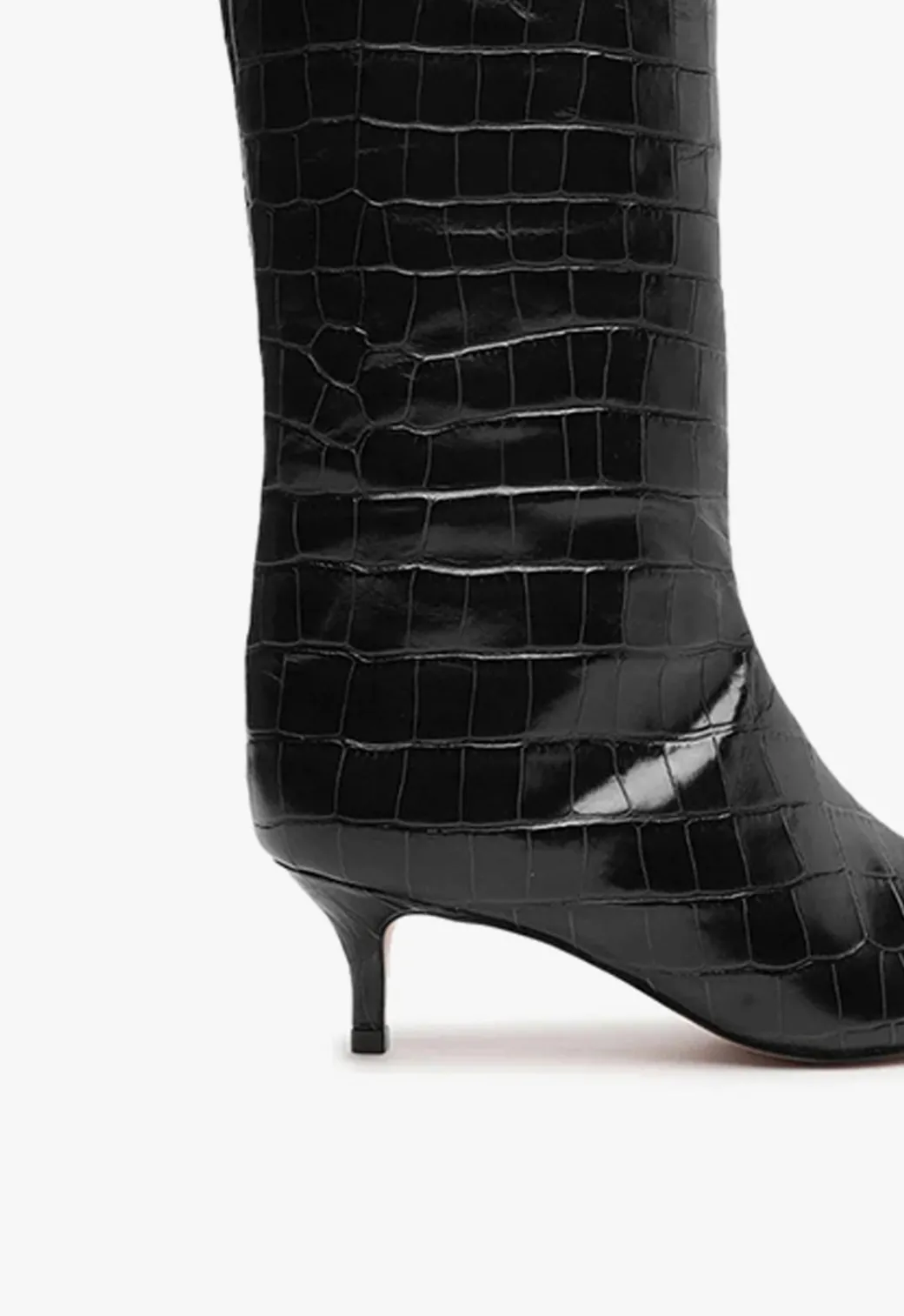 Schutz Maryana Lo Crocodile-Embossed Leather Boot