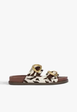 Schutz Olga Animal Print Leather Sporty Sandal
