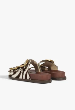 Schutz Olga Animal Print Leather Sporty Sandal