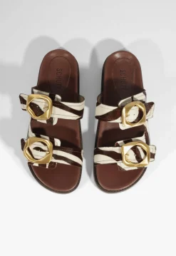 Schutz Olga Animal Print Leather Sporty Sandal