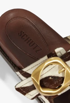 Schutz Olga Animal Print Leather Sporty Sandal