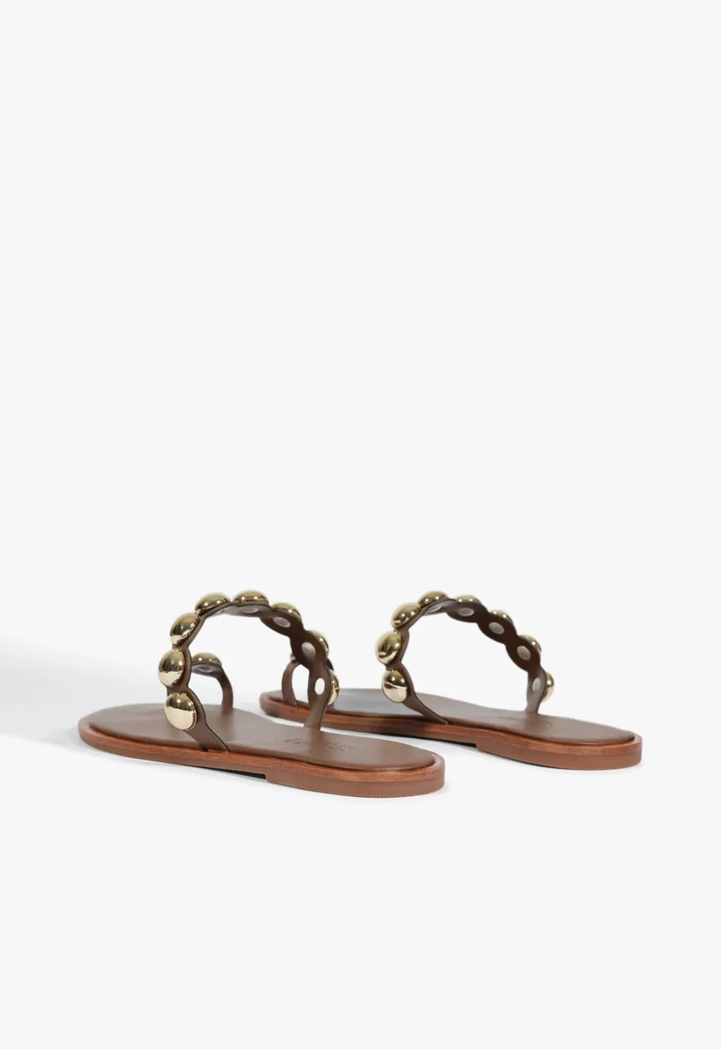Schutz Romy Brown Leather Flat Sandal