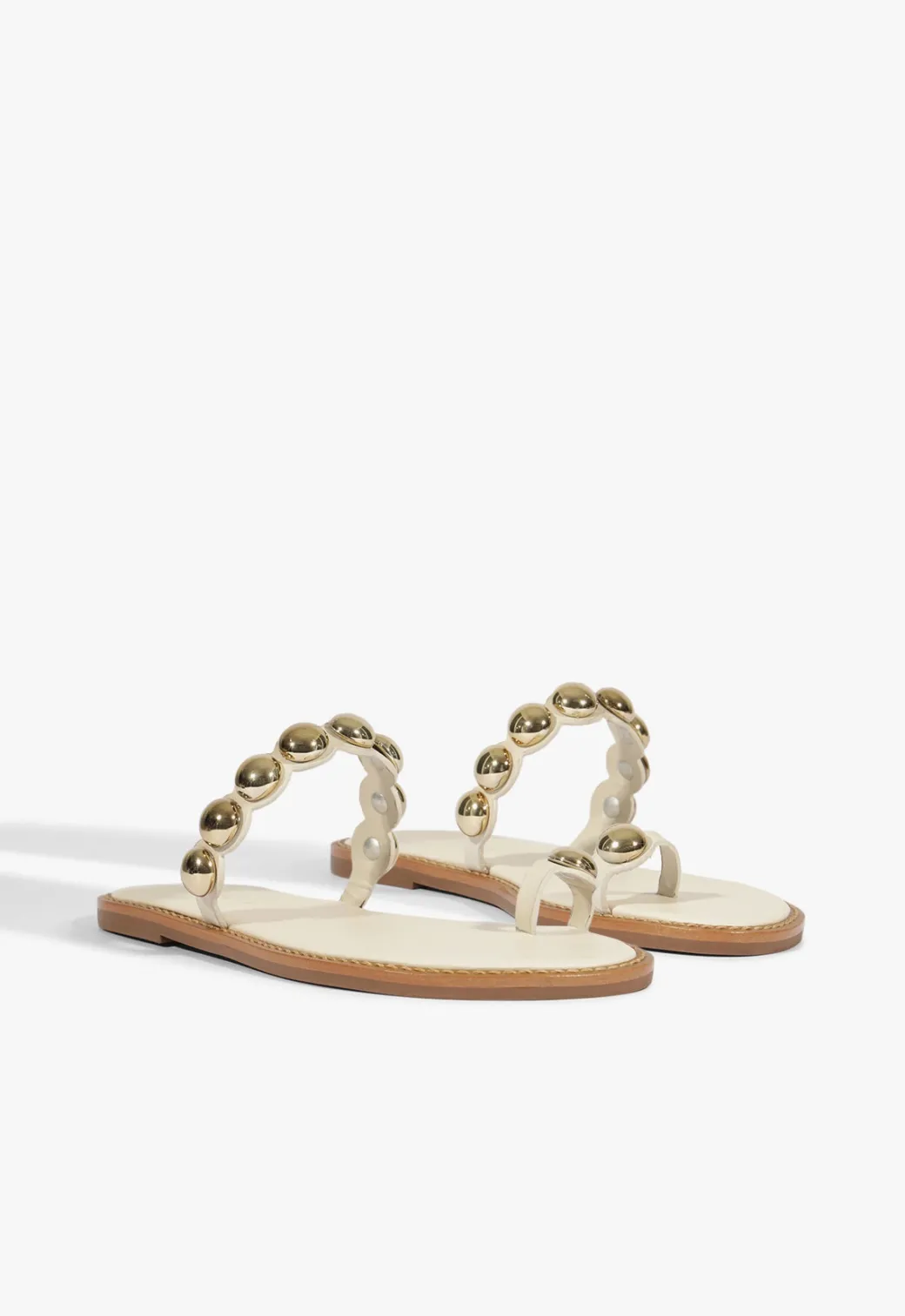 Schutz Romy White Leather Flat Sandal