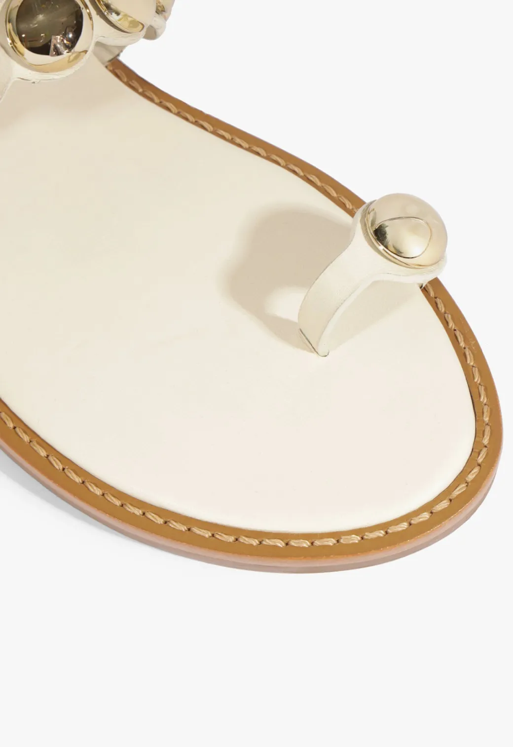 Schutz Romy White Leather Flat Sandal