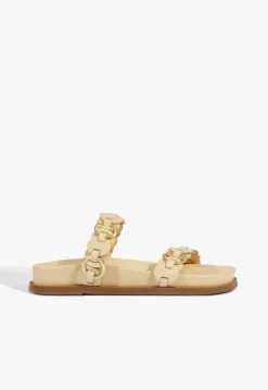 Schutz Selina Beige Leather Sporty Sandal