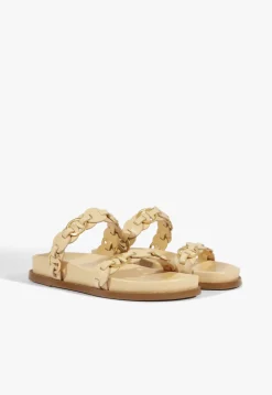Schutz Selina Beige Leather Sporty Sandal