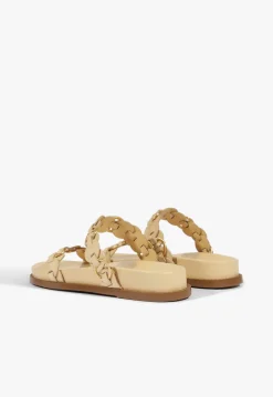 Schutz Selina Beige Leather Sporty Sandal